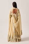 Shop_Wabi Sabi By Anshum-Ritesh_Beige Chanderi, Organza Abundance Lehenga Set With Dupatta _at_Aza_Fashions