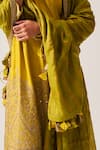 Buy_Wabi Sabi By Anshum-Ritesh_Mustard Chanderi Embroidery, Sequins, Floral Dome Kurta Set With Dupatta _Online_at_Aza_Fashions