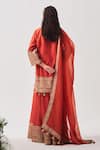 Buy_Wabi Sabi By Anshum-Ritesh_Rust Chanderi, Organza, Organza, Paan Booti Kurta And Sharara Set _Online_at_Aza_Fashions