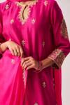 Shop_Wabi Sabi By Anshum-Ritesh_Fuchsia Chanderi, Silk Organza, Organza, Phool Booti Kurta Set With Dupatta _Online_at_Aza_Fashions