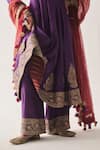 Buy_Wabi Sabi By Anshum-Ritesh_Purple Chanderi Embroidery, Zari, Tassels V-neck Regal Bloom Anarkali Set _Online_at_Aza_Fashions