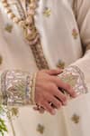 Buy_Wabi Sabi By Anshum-Ritesh_Ivory Chanderi Embroidery Golden Blossom Woven Phiran Kurta And Flare Pant Set 
