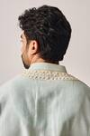 Shop_Wabi Sabi By Anshum-Ritesh_Aqua Chanderi Embroidery Bageecha Kurta And Pyjama _Online_at_Aza_Fashions