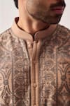 Shop_Wabi Sabi By Anshum-Ritesh_Brown Chanderi Embroidery Mandala Kurta And Pyjama _Online_at_Aza_Fashions