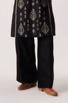Buy_Wabi Sabi By Anshum-Ritesh_Black Chanderi Embroidery Garden Tapestry Phiran Kurta And Pant _Online_at_Aza_Fashions