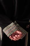 Shop_Wabi Sabi By Anshum-Ritesh_Black Chanderi Embroidery Garden Tapestry Phiran Kurta And Pant _Online_at_Aza_Fashions