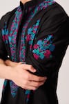 Shop_Wabi Sabi By Anshum-Ritesh_Black Chanderi Embroidery Twilight Flora Kurta And Pyjama _Online_at_Aza_Fashions