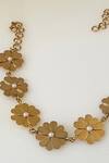 Shop_Suhani Pittie_Gold Plated Flower Motifs Necklace _at_Aza_Fashions