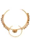 Buy_Suhani Pittie_Gold Plated Wire Hassle Dots And Ghungroo Hanging Necklace _at_Aza_Fashions