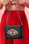 Shop_The Purple Sack_Black Beads Evil Eye Clutch And Sling Bag 