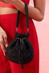 Buy_The Purple Sack_Black Beads, Tassels Beaded Embroidered Potli Bag _at_Aza_Fashions