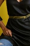 Buy_Econock Studio_Green Embroidery Kintsugi Olive Belt _at_Aza_Fashions