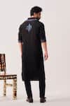 Shop_Wabi Sabi By Anshum-Ritesh_Black Chanderi Embroidery Twilight Flora Kurta And Pyjama _at_Aza_Fashions