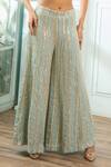 Shop_Akanksha Mago_Mint Georgette Sequins, Embroidery, Metallic Thread Hand Blouse And Palazzo Set _Online_at_Aza_Fashions