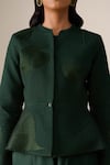 Buy_Ampm_Green Shantoon, Satin, Organza Valla Quilted Pattern Jacket With Palazzo 