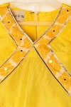 Shop_Darleen Kids Couture_Yellow Silk Mirrors, Sequins Basant Placket Embroidered Kurta With Sharara _at_Aza_Fashions