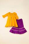 Buy_Darleen Kids Couture_Yellow Silk Embroidery, Sequins Pushp Kurta And Sharara Set _at_Aza_Fashions