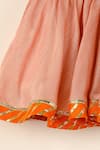 Darleen Kids Couture Peach Silk Embroidery, Gota Patti Dil Kurta With Sharara Online at Aza Fashions Darleen Kids Couture_Peach Silk Embroidery, Gota Patti Dil Kurta With Sharara _Online_at_Aza_Fashions