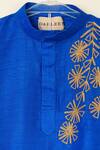 Shop Darleen Kids Couture Blue Silk Embroidery Neelkamal Kurta Set at Aza Fashions Shop_Darleen Kids Couture_Blue Silk Embroidery Neelkamal Kurta Set _at_Aza_Fashions