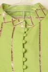 Shop_Darleen Kids Couture_Green Silk Zari, Embroidery Mehaka Stripe Kurta Set _at_Aza_Fashions