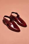Buy_Dmodot_Burgundy Pesha Borgogno High Shine Leather Shoes _at_Aza_Fashions