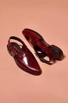 Shop_Dmodot_Burgundy Pesha Borgogno High Shine Leather Shoes _at_Aza_Fashions