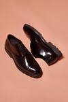 Shop_Dmodot_Black Somerso Smooth Hide Leather Derby Shoes _at_Aza_Fashions