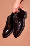 Dmodot_Black Somerso Smooth Hide Leather Derby Shoes _Online_at_Aza_Fashions