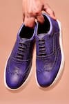 Buy_Dmodot_Blue Cobalto Full Grain Leather Brogue Detail Sneakers _Online_at_Aza_Fashions