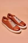 Shop_Dmodot_Tan Bosco Leather Sneakers  _at_Aza_Fashions