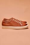 Dmodot_Tan Bosco Leather Sneakers  _Online_at_Aza_Fashions