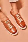 Dmodot_Tan Bosco Leather Sneakers  _at_Aza_Fashions