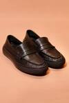 Buy_Dmodot_Black Leather Tristo Penny Loafer Sneakers _at_Aza_Fashions