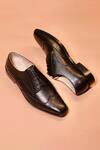 Shop_Dmodot_Black Carbo Nero Leather Lace-up Oxford Shoes _at_Aza_Fashions