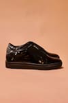 Dmodot Black Pigro Lustro Patent Leather Zipper Slip-on Shoes Online at Aza Fashions Dmodot_Black Pigro Lustro Patent Leather Zipper Slip-on Shoes _Online_at_Aza_Fashions