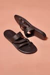 Shop_Dmodot_Black Studs Pelle Bruno Studded Leather Sandals _at_Aza_Fashions