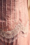 Shop_Label Moni K_Pink Georgette Embroidery, Beads Sweetheart Neck Shirin Kurta Sharara Set 