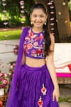 Buy_Panchhi By Kanupriya Tibrewala_Purple Crinkle Embroidery, Sequins, Beads Anaar Bagh Lehenga Set _Online_at_Aza_Fashions