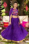 Shop_Panchhi By Kanupriya Tibrewala_Purple Crinkle Embroidery, Sequins, Beads Anaar Bagh Lehenga Set _at_Aza_Fashions