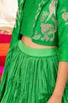 Buy_Panchhi By Kanupriya Tibrewala_Green Silk Embroidery Anaar Bagh Jacket Lehenga Set _Online_at_Aza_Fashions