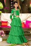 Buy_Panchhi By Kanupriya Tibrewala_Green Silk Embroidery Anaar Bagh Jacket Lehenga Set _at_Aza_Fashions