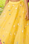 Shop_Panchhi By Kanupriya Tibrewala_Yellow Silk Embroidery, Beads Panchhi Bagh Lehenga Set _Online_at_Aza_Fashions