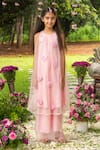 Buy_Panchhi By Kanupriya Tibrewala_Pink Satin, Net Mirrors Dil Tunic And Palazzo Set _at_Aza_Fashions