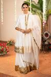 Buy_Panchhi By Kanupriya Tibrewala_Off White Chanderi Embroidery, Zari, Gota Patti Samriddhi Tunic Palazzo Set _Online_at_Aza_Fashions