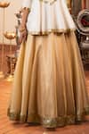 Buy_Panchhi By Kanupriya Tibrewala_Ivory Chanderi, Silk Embroidery, Stones, Pearls, Beads, Swarna Bagh Lehenga Set _Online_at_Aza_Fashions