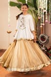 Buy_Panchhi By Kanupriya Tibrewala_Ivory Chanderi, Silk Embroidery, Stones, Pearls, Beads, Swarna Bagh Lehenga Set _at_Aza_Fashions