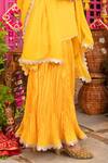 Panchhi By Kanupriya Tibrewala_Yellow Crepe, Crinkle, Silk, Chiffon Embroidery, Dil Ki Rani Sharara Set _Online_at_Aza_Fashions