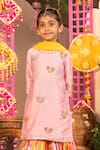 Panchhi By Kanupriya Tibrewala_Pink Silk, Tulle Embroidery Dil Ka Tukda Kurta Sharara Set _Online_at_Aza_Fashions