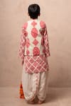Shop_Plumcheeks_White Cotton Piping Hawa Bundi And Dhoti Pant Set _at_Aza_Fashions