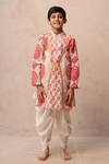 Buy_Plumcheeks_Pink Cotton Jharokha Angrakha Kurta Set _at_Aza_Fashions